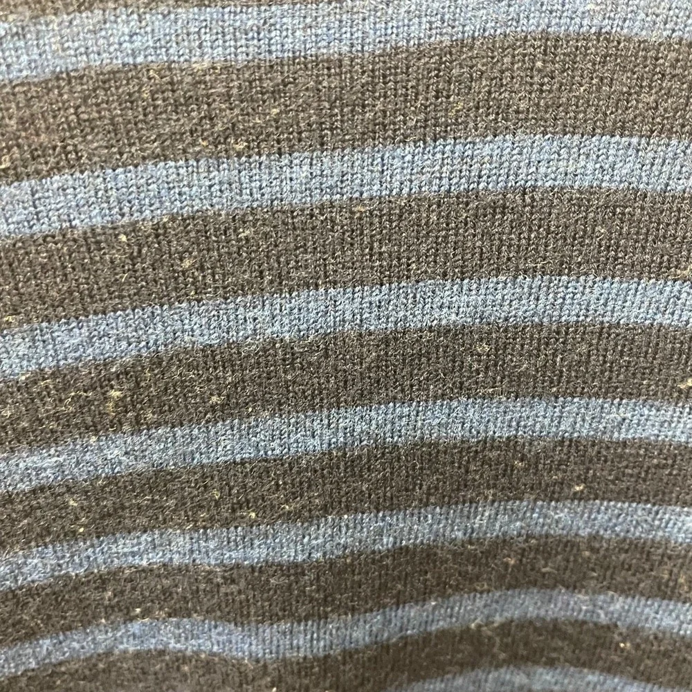 Banana Republic Baruffa Sweater Medium Blue Stripe Italian Merino Wool Crew Neck